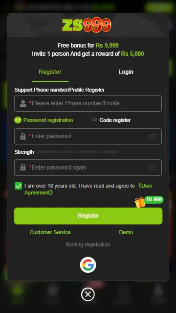 ZS999 Game login