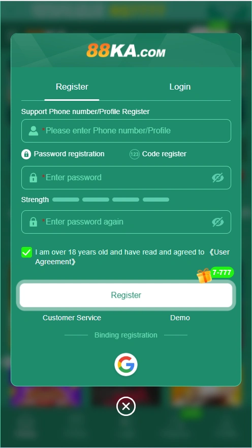 ka88 game register image